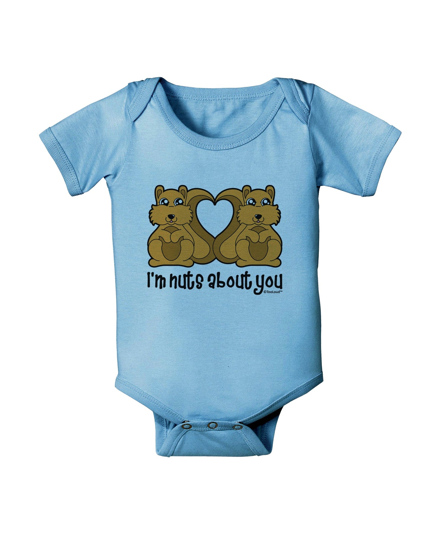 Cute Squirrels - I'm Nuts About You Baby Romper Bodysuit by TooLoud-Baby Romper-TooLoud-Light-Blue-06-Months-Davson Sales