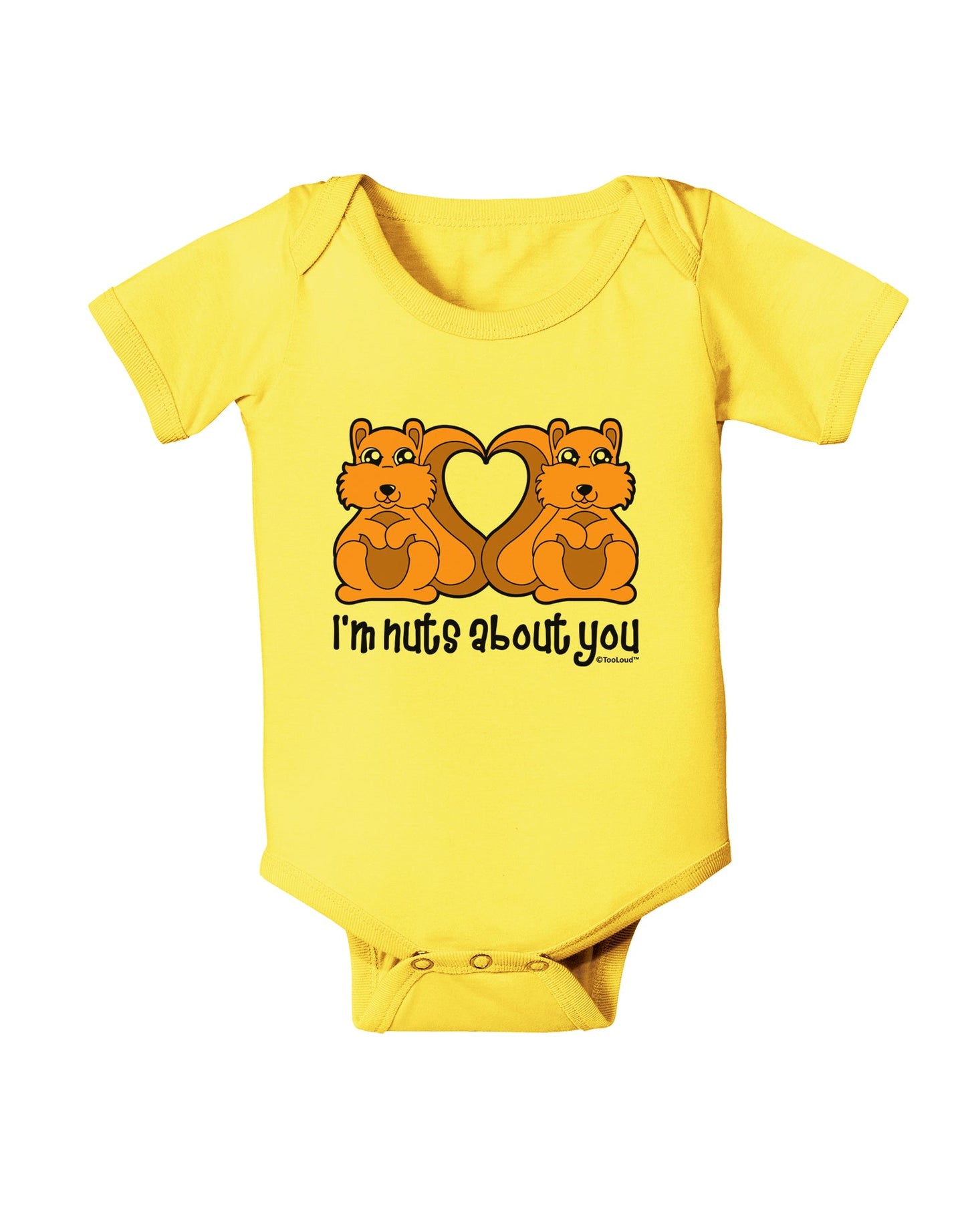 Cute Squirrels - I'm Nuts About You Baby Romper Bodysuit by TooLoud-Baby Romper-TooLoud-Yellow-06-Months-Davson Sales