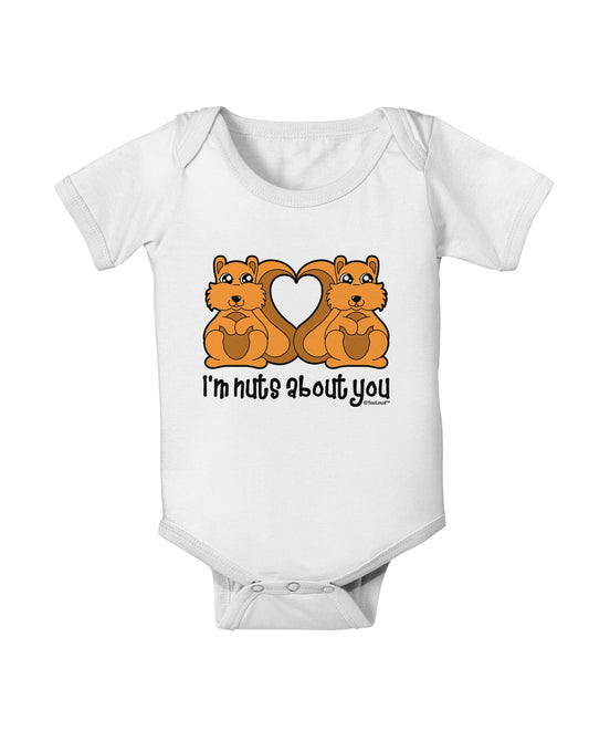 Cute Squirrels - I'm Nuts About You Baby Romper Bodysuit by TooLoud-Baby Romper-TooLoud-White-06-Months-Davson Sales