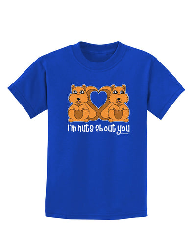 Cute Squirrels - I'm Nuts About You Childrens Dark T-Shirt by TooLoud-Childrens T-Shirt-TooLoud-Royal-Blue-X-Small-Davson Sales