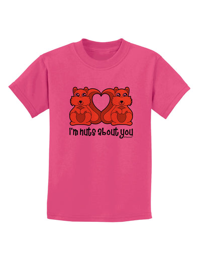 Cute Squirrels - I'm Nuts About You Childrens T-Shirt by TooLoud-Childrens T-Shirt-TooLoud-Sangria-X-Small-Davson Sales