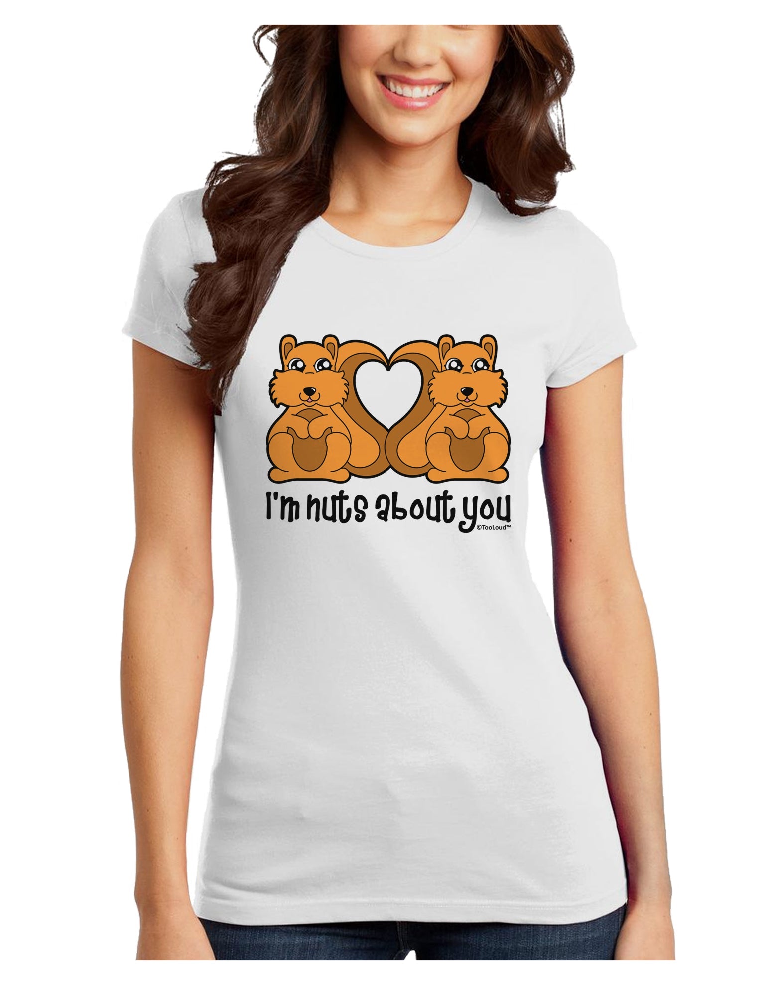 Cute Squirrels - I'm Nuts About You Juniors T-Shirt by TooLoud-Womens Juniors T-Shirt-TooLoud-White-Juniors Fitted X-Small-Davson Sales
