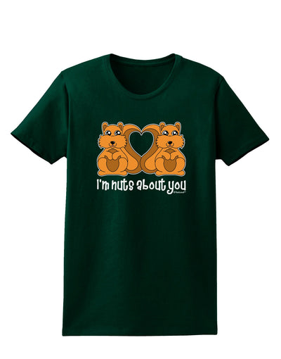 Cute Squirrels - I'm Nuts About You Womens Dark T-Shirt by TooLoud-Womens T-Shirt-TooLoud-Forest-Green-Small-Davson Sales