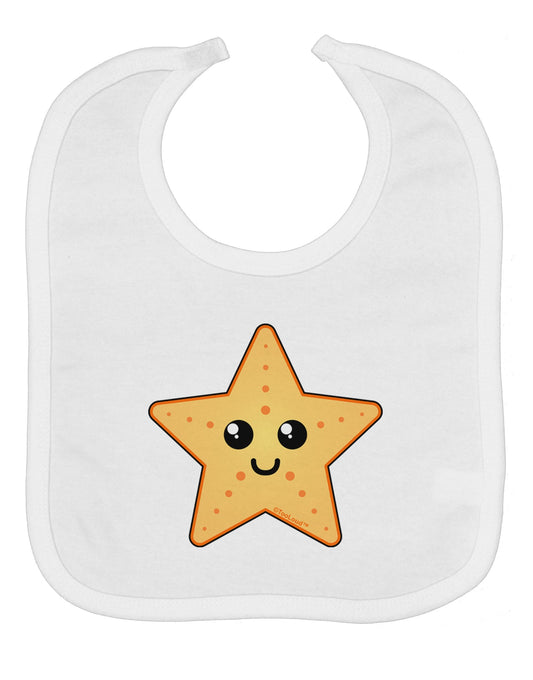 Cute Starfish Baby Bib by TooLoud