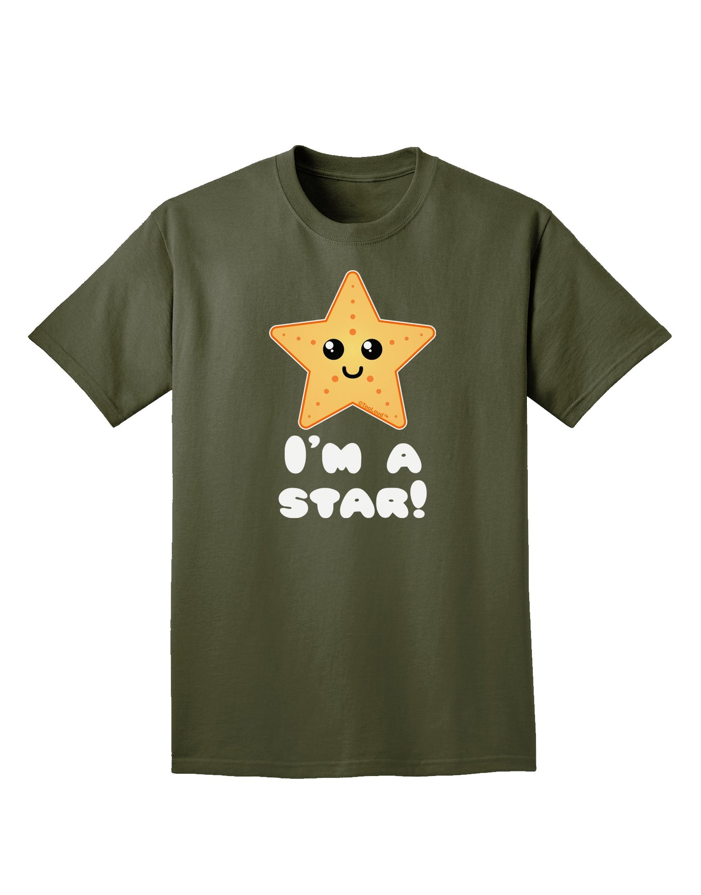 Cute Starfish - I am a Star Adult Dark T-Shirt by TooLoud-Mens T-Shirt-TooLoud-Military-Green-Small-Davson Sales