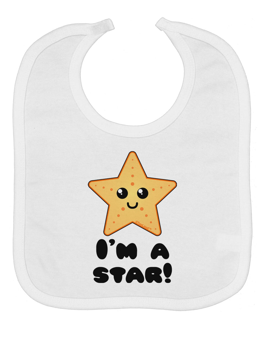 Cute Starfish - I am a Star Baby Bib by TooLoud