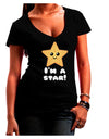 Cute Starfish - I am a Star Juniors V-Neck Dark T-Shirt by TooLoud-Womens V-Neck T-Shirts-TooLoud-Black-Juniors Fitted Small-Davson Sales