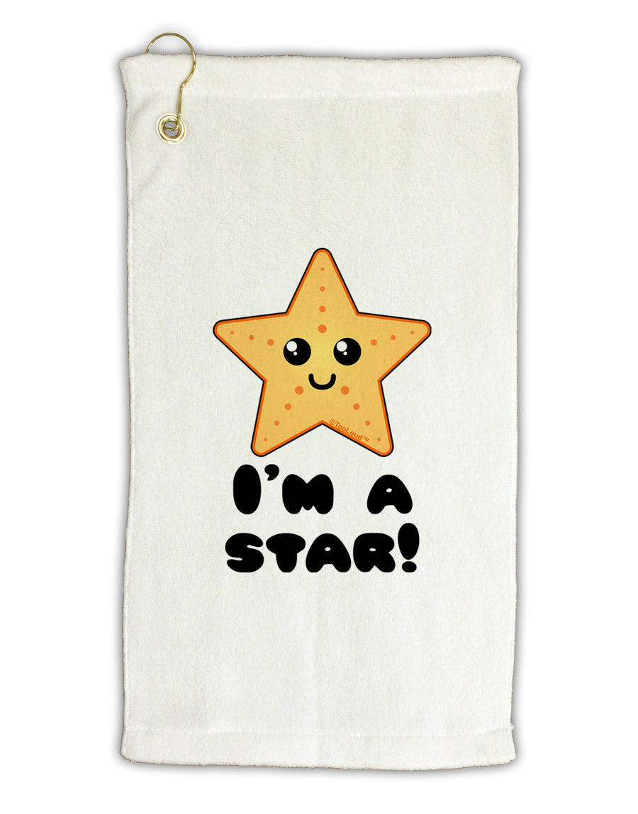 Cute Starfish - I am a Star Micro Terry Gromet Golf Towel 16 x 25 inch by TooLoud-Golf Towel-TooLoud-White-Davson Sales