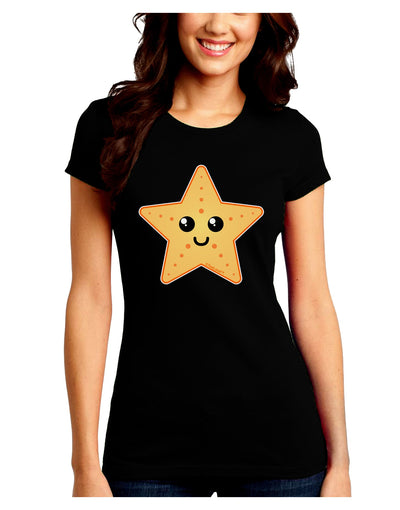 Cute Starfish Juniors Crew Dark T-Shirt by TooLoud-T-Shirts Juniors Tops-TooLoud-Black-Juniors Fitted Small-Davson Sales