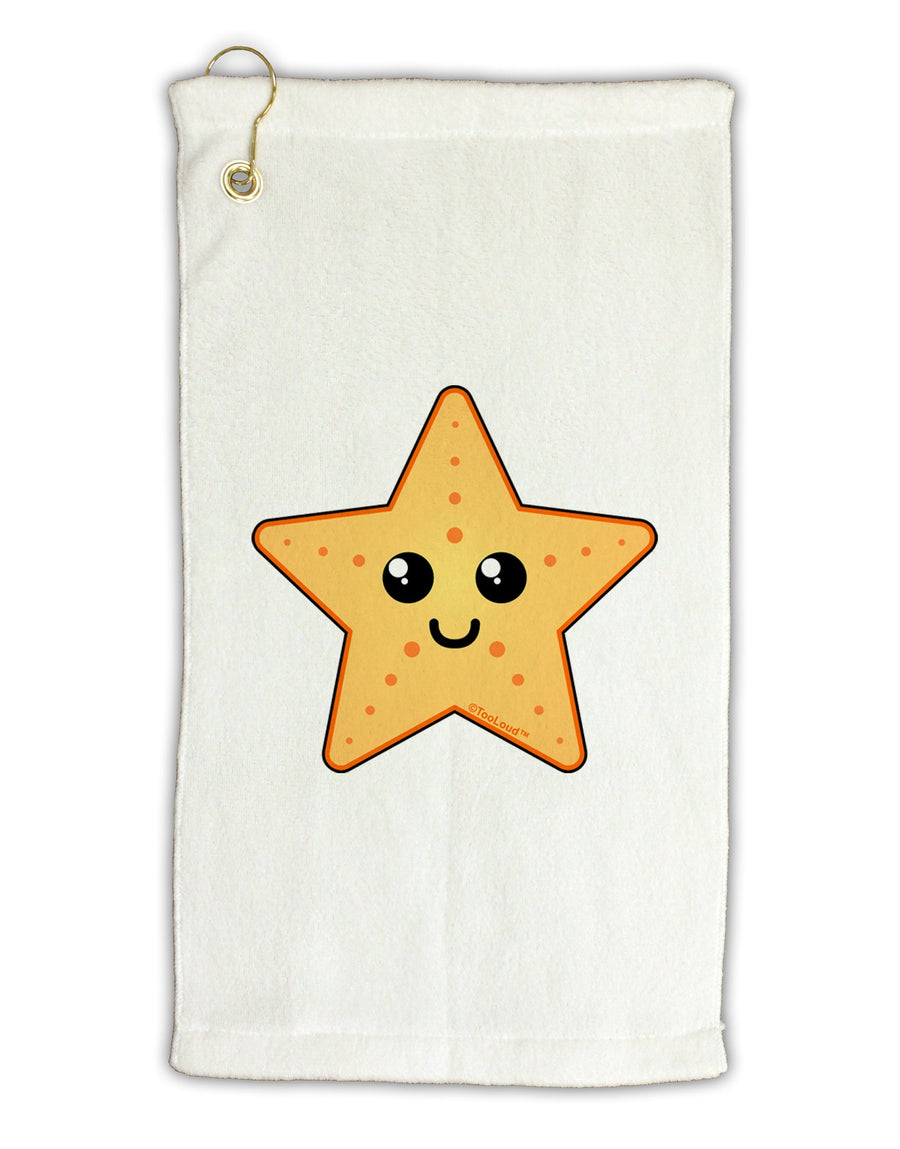 Cute Starfish Micro Terry Gromet Golf Towel 16 x 25 inch by TooLoud-Golf Towel-TooLoud-White-Davson Sales