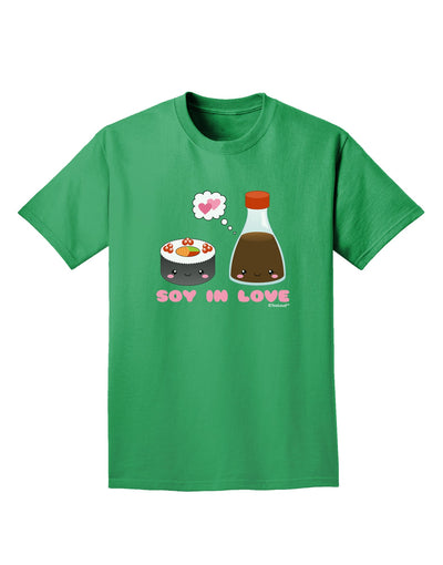 Cute Sushi and Soy Sauce - Soy In Love Adult Dark T-Shirt by TooLoud-Mens T-Shirt-TooLoud-Kelly-Green-Small-Davson Sales