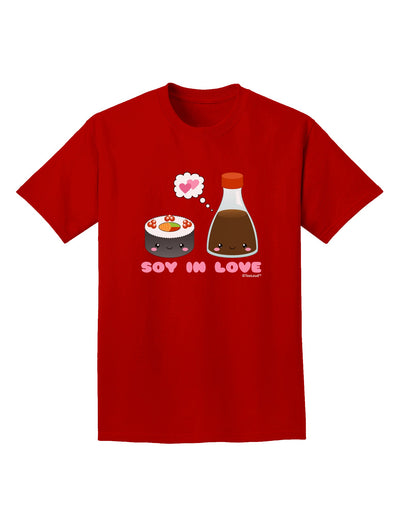 Cute Sushi and Soy Sauce - Soy In Love Adult Dark T-Shirt by TooLoud-Mens T-Shirt-TooLoud-Red-Small-Davson Sales