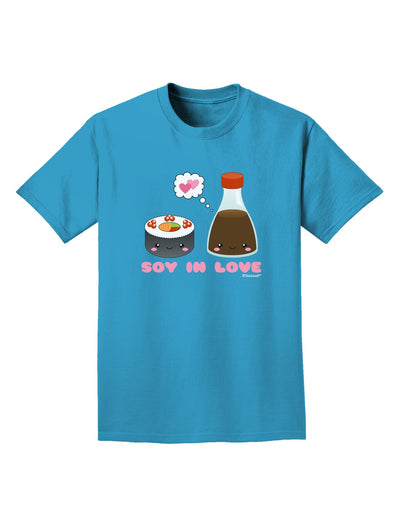 Cute Sushi and Soy Sauce - Soy In Love Adult Dark T-Shirt by TooLoud-Mens T-Shirt-TooLoud-Turquoise-Small-Davson Sales