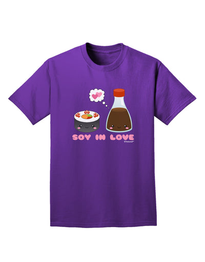 Cute Sushi and Soy Sauce - Soy In Love Adult Dark T-Shirt by TooLoud-Mens T-Shirt-TooLoud-Purple-Small-Davson Sales