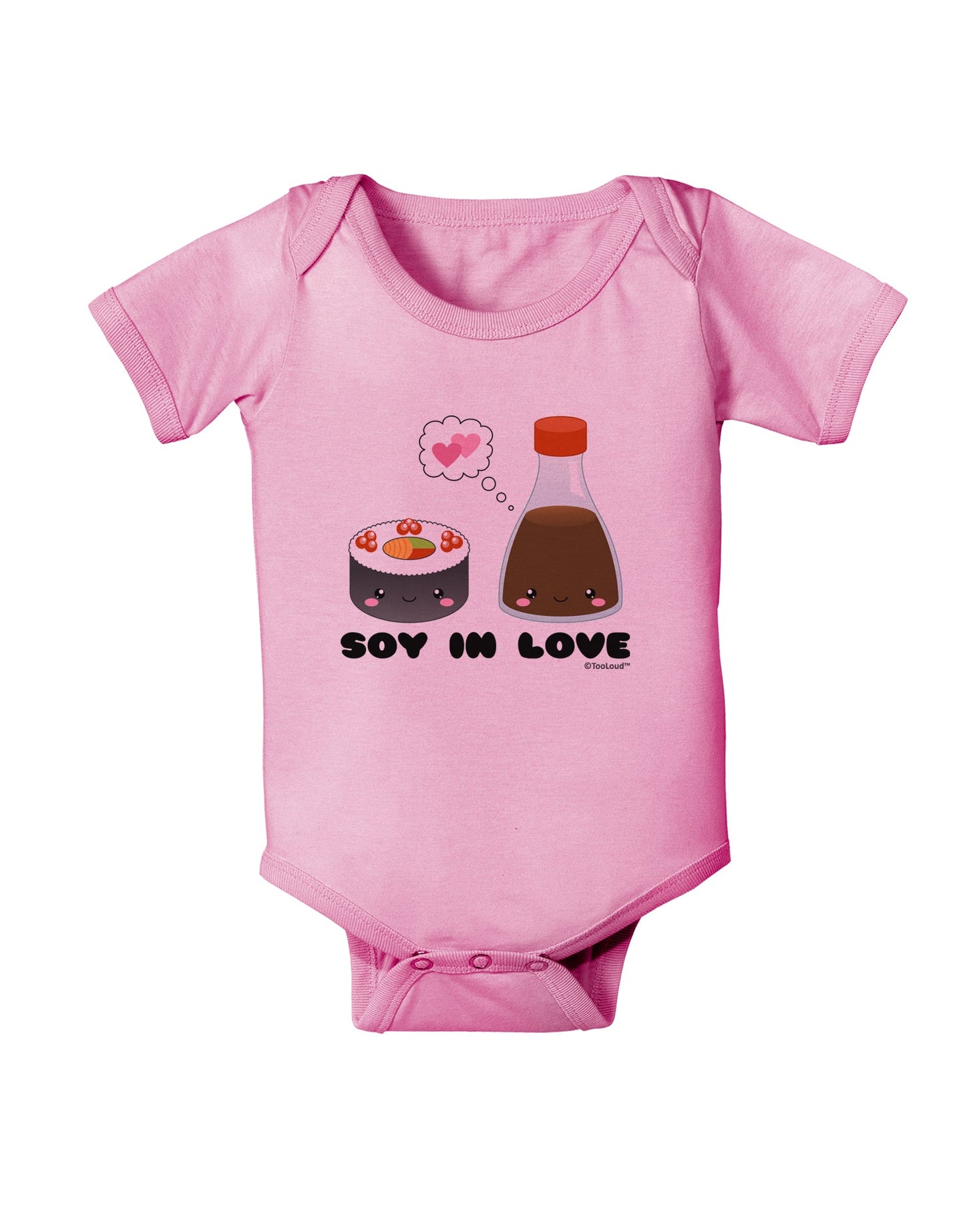 Cute Sushi and Soy Sauce - Soy In Love Baby Romper Bodysuit by TooLoud-Baby Romper-TooLoud-Light-Pink-06-Months-Davson Sales