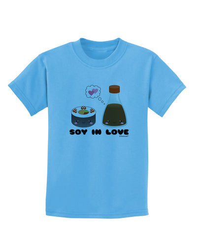 Cute Sushi and Soy Sauce - Soy In Love Childrens T-Shirt by TooLoud-Childrens T-Shirt-TooLoud-Aquatic-Blue-X-Small-Davson Sales