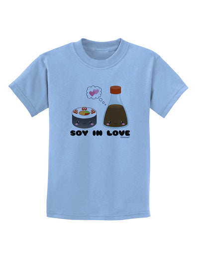 Cute Sushi and Soy Sauce - Soy In Love Childrens T-Shirt by TooLoud-Childrens T-Shirt-TooLoud-Light-Blue-X-Small-Davson Sales