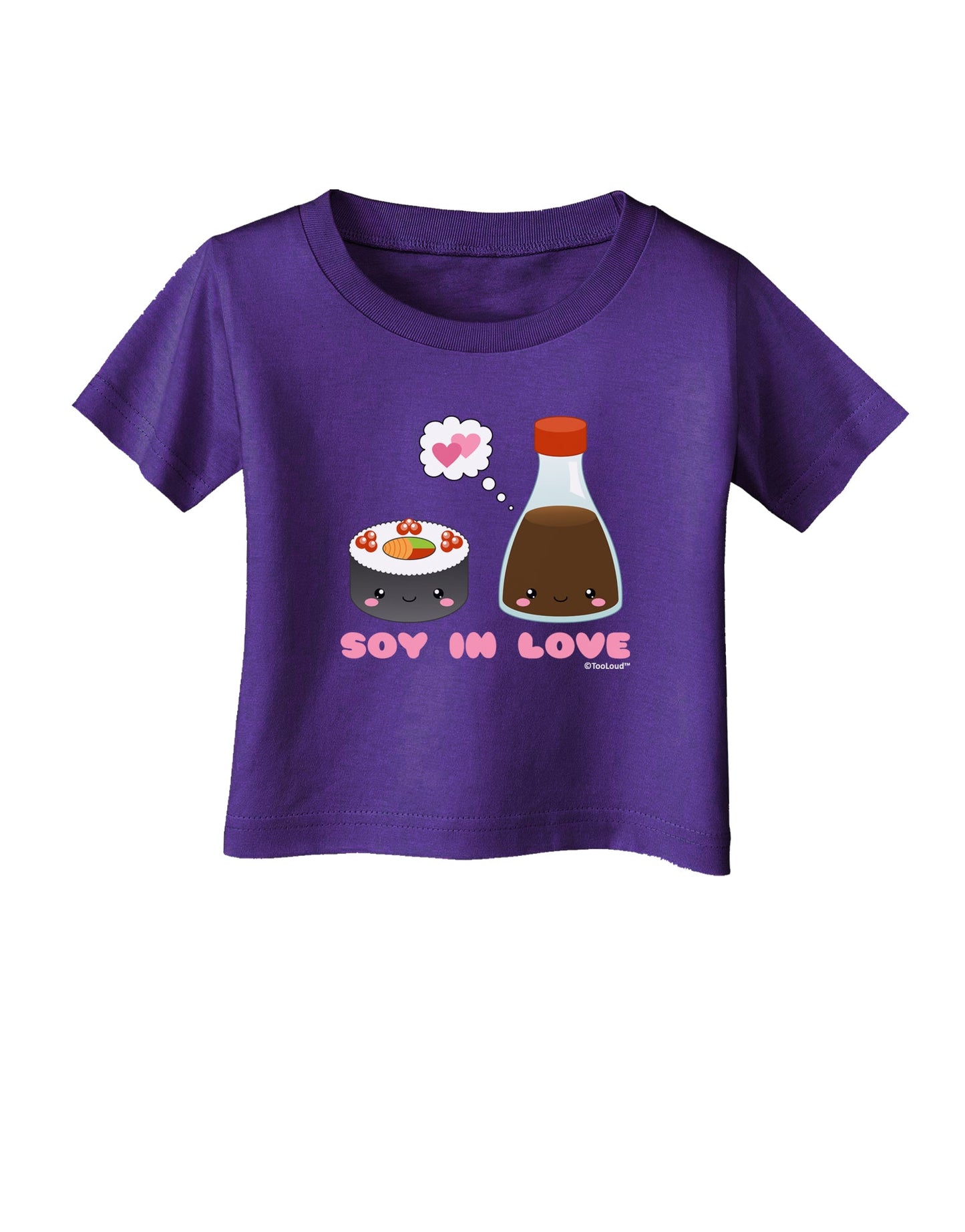 Cute Sushi and Soy Sauce - Soy In Love Infant T-Shirt Dark by TooLoud-Infant T-Shirt-TooLoud-Purple-06-Months-Davson Sales