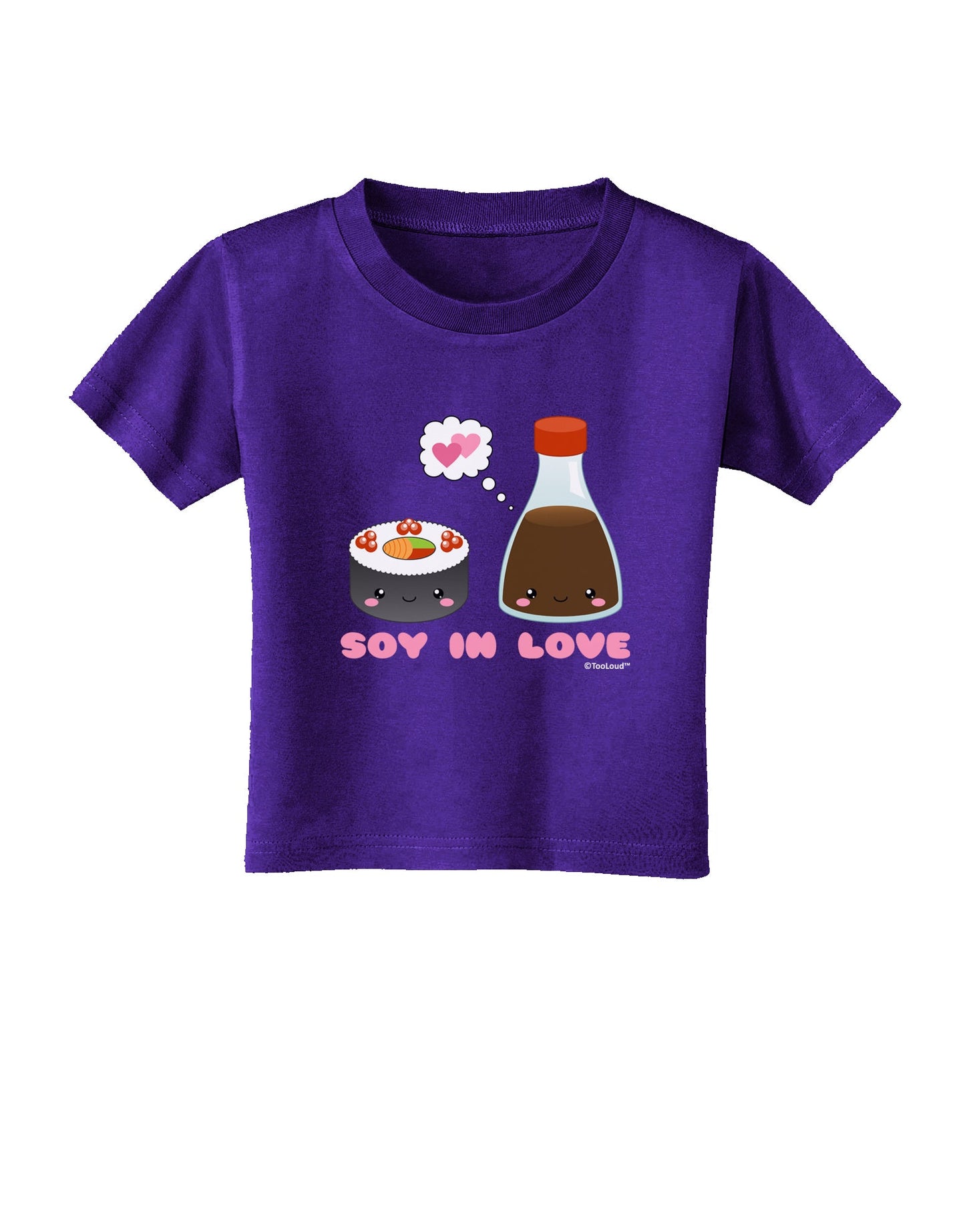 Cute Sushi and Soy Sauce - Soy In Love Toddler T-Shirt Dark by TooLoud-Toddler T-Shirt-TooLoud-Purple-2T-Davson Sales