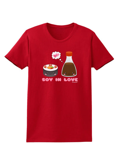 Cute Sushi and Soy Sauce - Soy In Love Womens Dark T-Shirt by TooLoud-Womens T-Shirt-TooLoud-Red-X-Small-Davson Sales