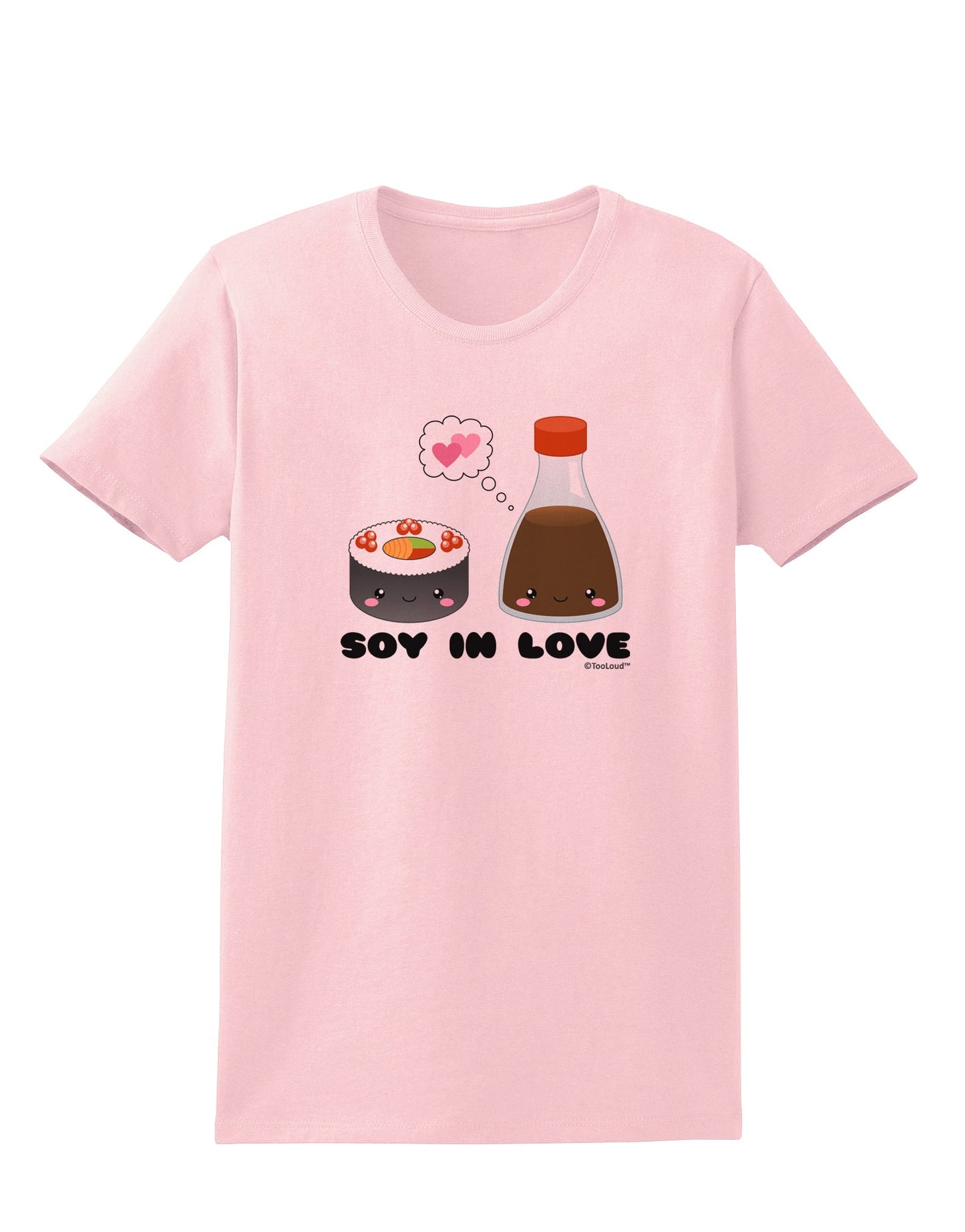 Cute Sushi and Soy Sauce - Soy In Love Womens T-Shirt by TooLoud-Womens T-Shirt-TooLoud-PalePink-X-Small-Davson Sales
