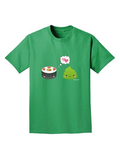 Cute Sushi and Wasabi Love Adult Dark T-Shirt by TooLoud-Mens T-Shirt-TooLoud-Kelly-Green-Small-Davson Sales