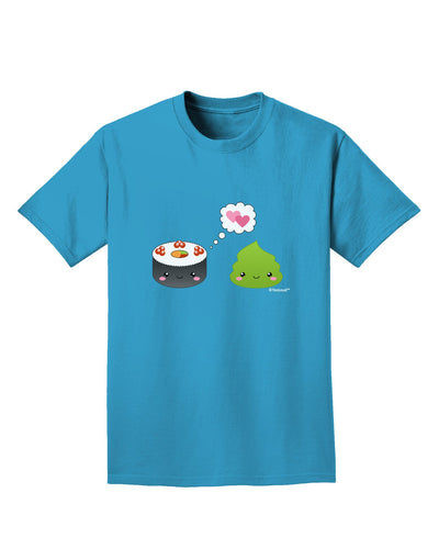 Cute Sushi and Wasabi Love Adult Dark T-Shirt by TooLoud-Mens T-Shirt-TooLoud-Turquoise-Small-Davson Sales