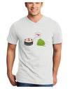 Cute Sushi and Wasabi Love Adult V-Neck T-shirt by TooLoud-Mens V-Neck T-Shirt-TooLoud-White-Small-Davson Sales