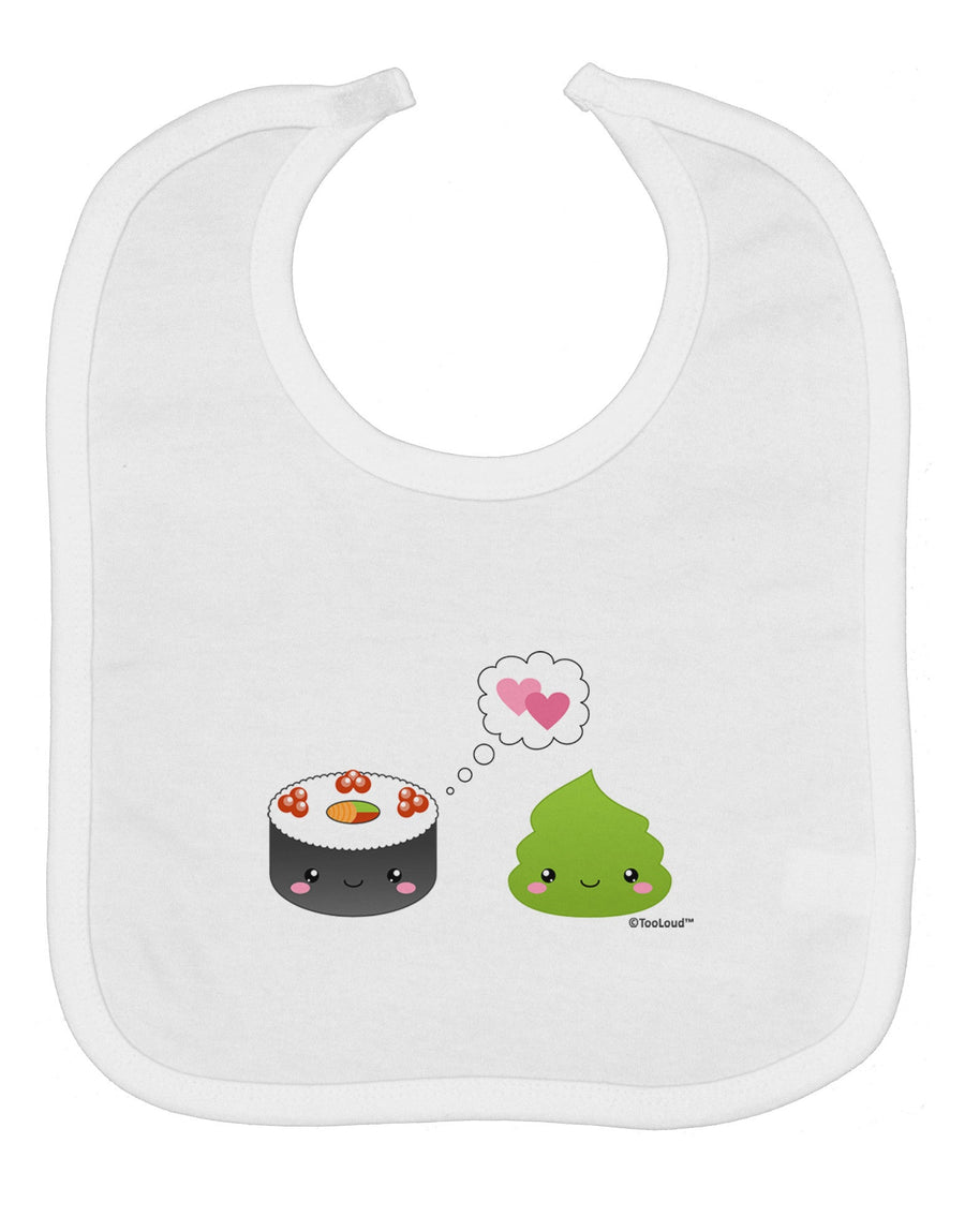 Cute Sushi and Wasabi Love Baby Bib by TooLoud