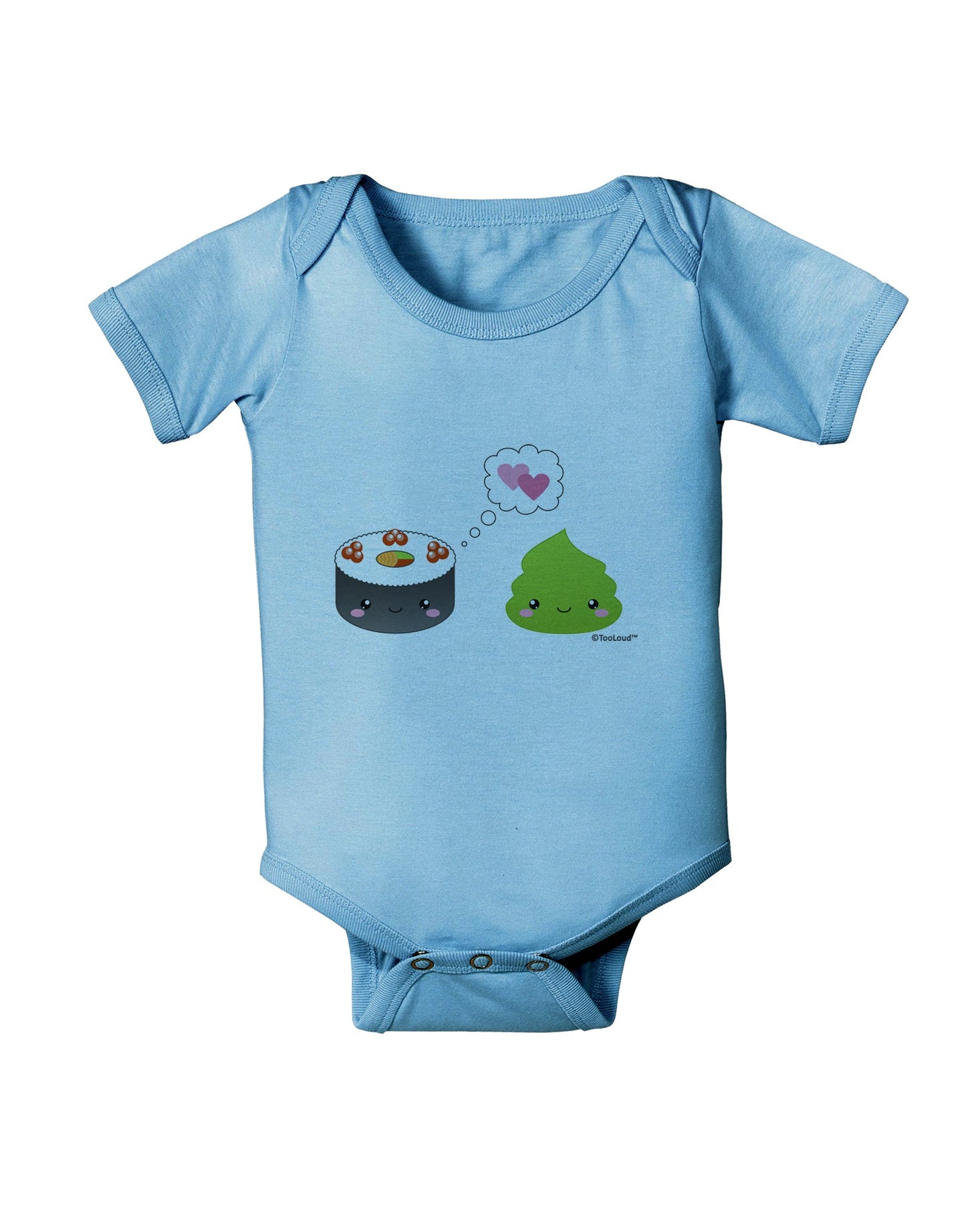 Cute Sushi and Wasabi Love Baby Romper Bodysuit by TooLoud-Baby Romper-TooLoud-Light-Blue-06-Months-Davson Sales