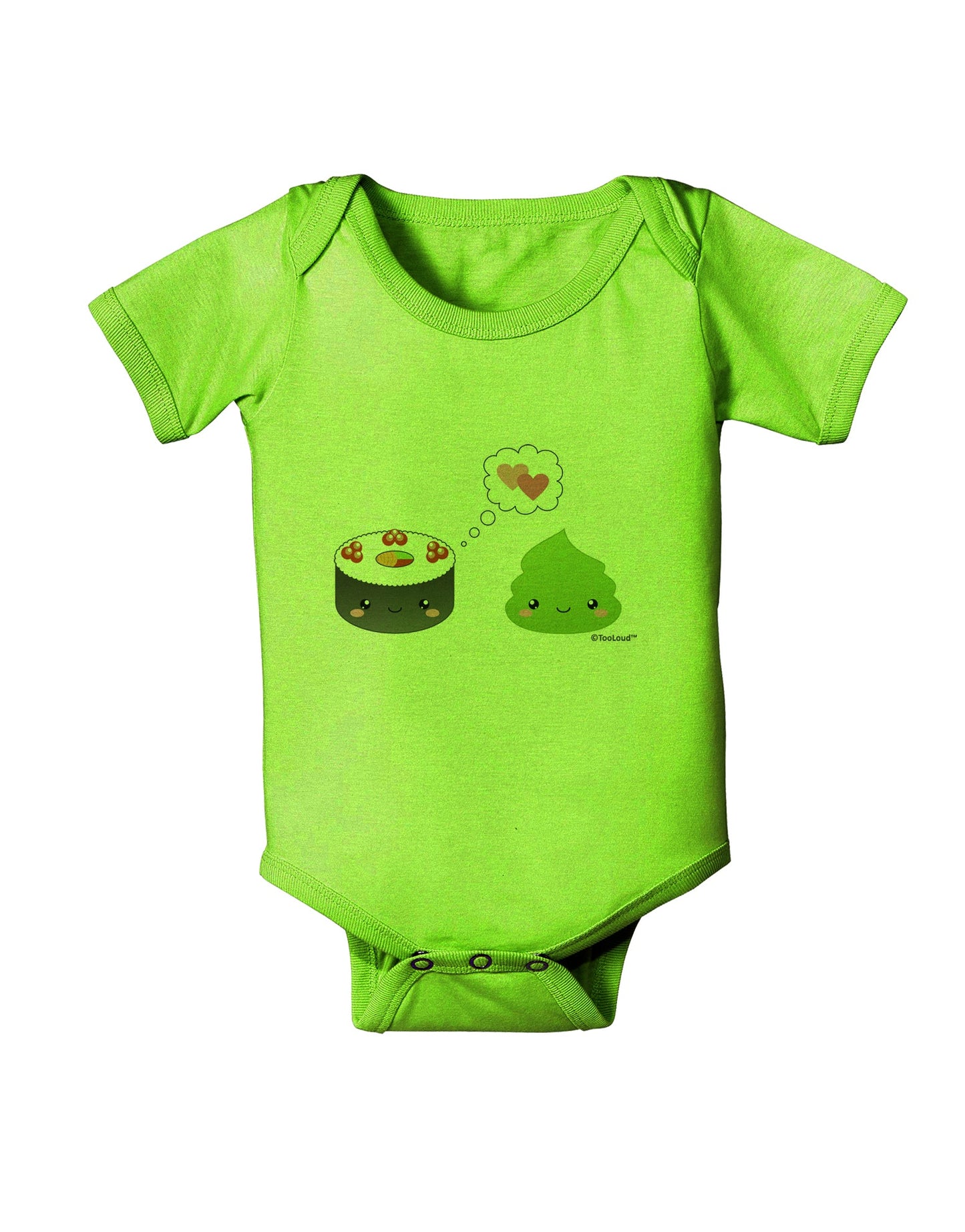 Cute Sushi and Wasabi Love Baby Romper Bodysuit by TooLoud-Baby Romper-TooLoud-Lime-Green-06-Months-Davson Sales
