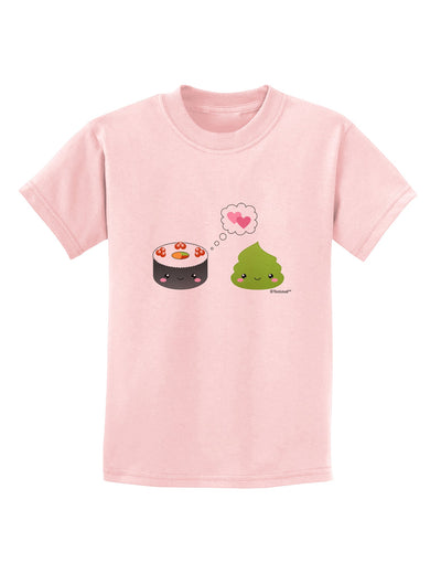 Cute Sushi and Wasabi Love Childrens T-Shirt by TooLoud-Childrens T-Shirt-TooLoud-PalePink-X-Small-Davson Sales