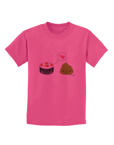 Cute Sushi and Wasabi Love Childrens T-Shirt by TooLoud-Childrens T-Shirt-TooLoud-Sangria-X-Small-Davson Sales