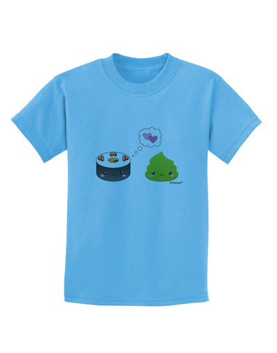 Cute Sushi and Wasabi Love Childrens T-Shirt by TooLoud-Childrens T-Shirt-TooLoud-Aquatic-Blue-X-Small-Davson Sales