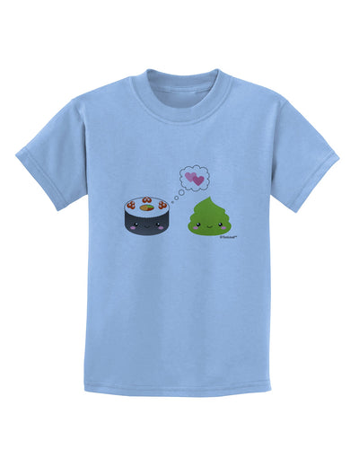 Cute Sushi and Wasabi Love Childrens T-Shirt by TooLoud-Childrens T-Shirt-TooLoud-Light-Blue-X-Small-Davson Sales