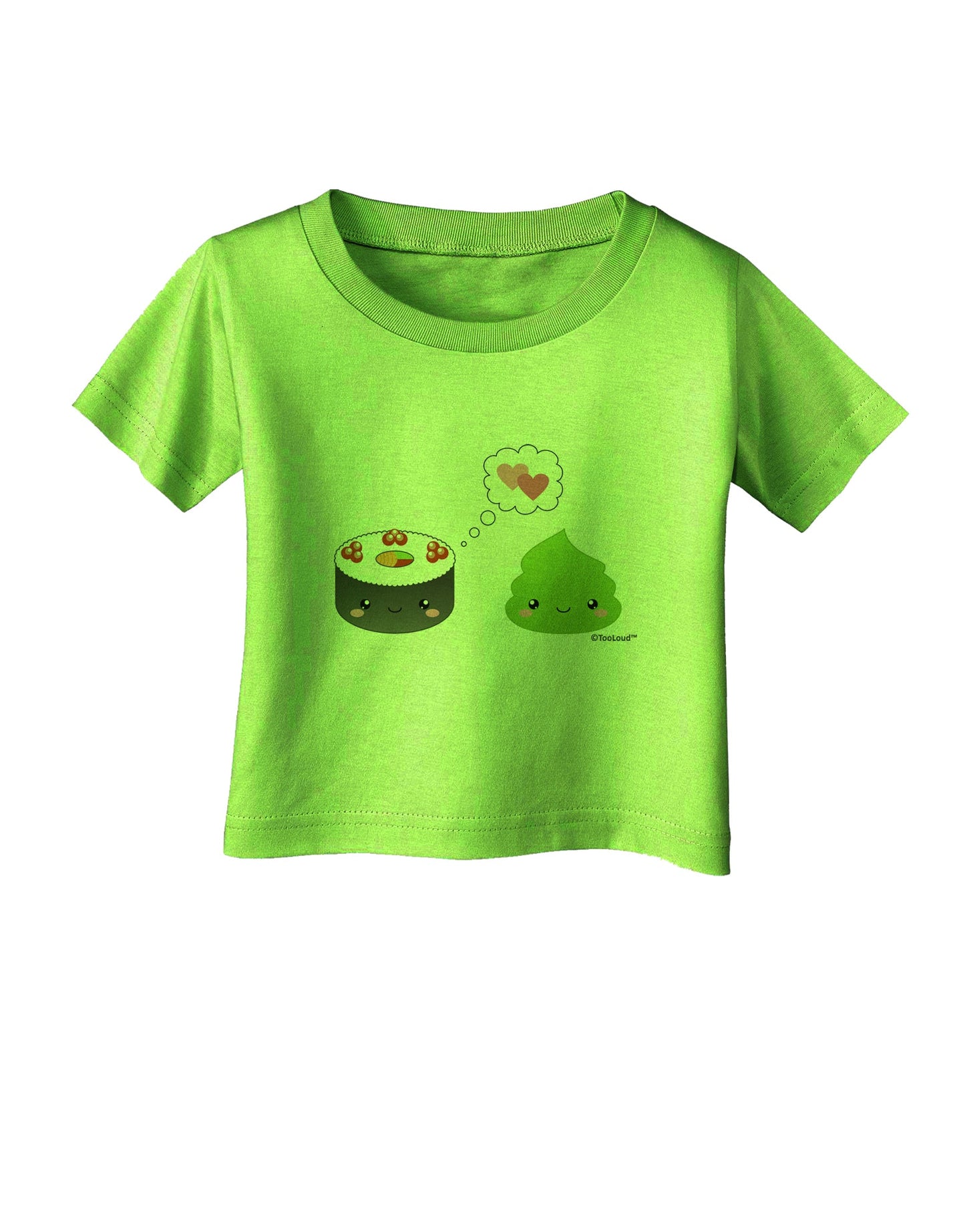 Cute Sushi and Wasabi Love Infant T-Shirt by TooLoud-Infant T-Shirt-TooLoud-Lime-Green-06-Months-Davson Sales