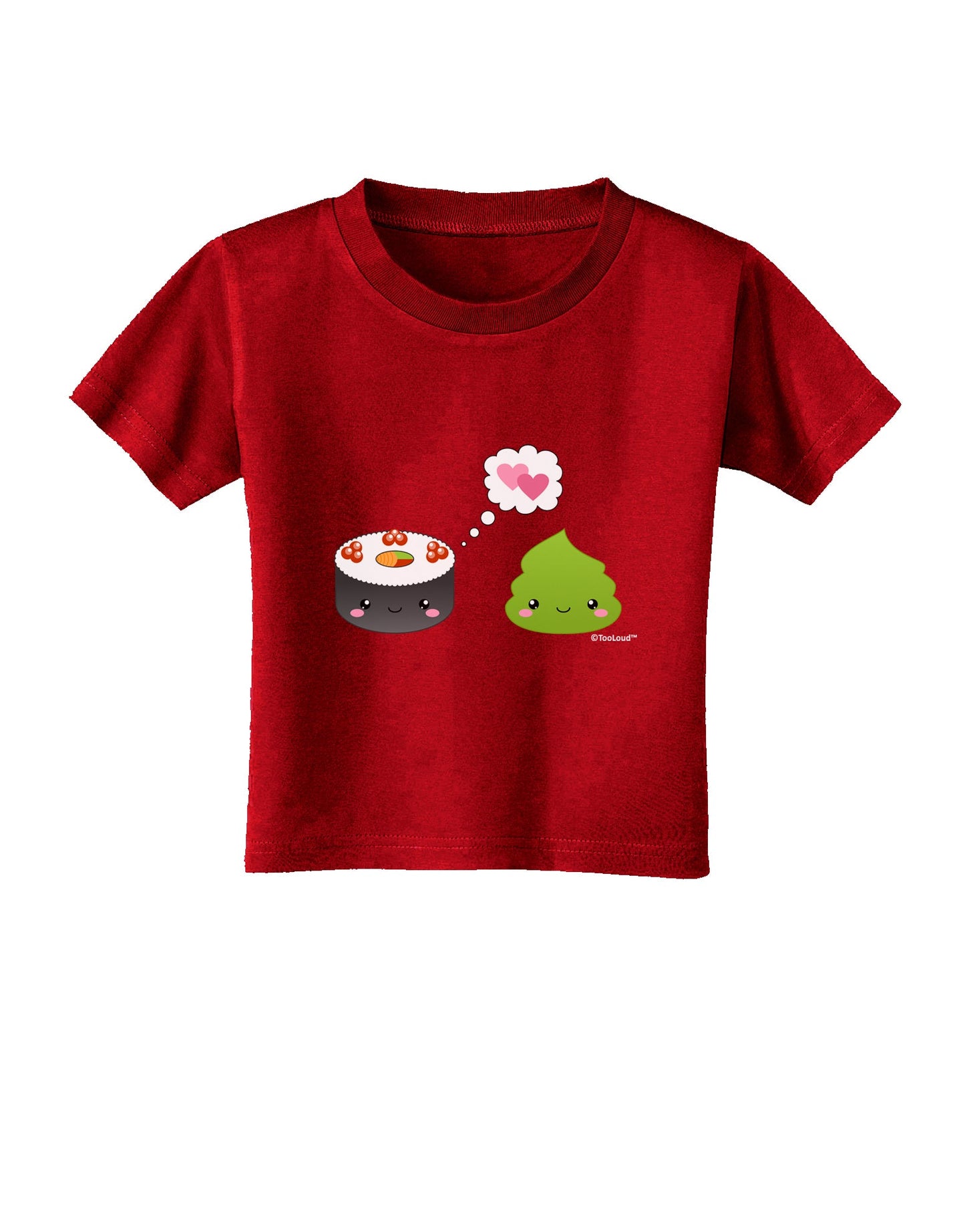 Cute Sushi and Wasabi Love Toddler T-Shirt Dark by TooLoud-Toddler T-Shirt-TooLoud-Clover-Green-2T-Davson Sales