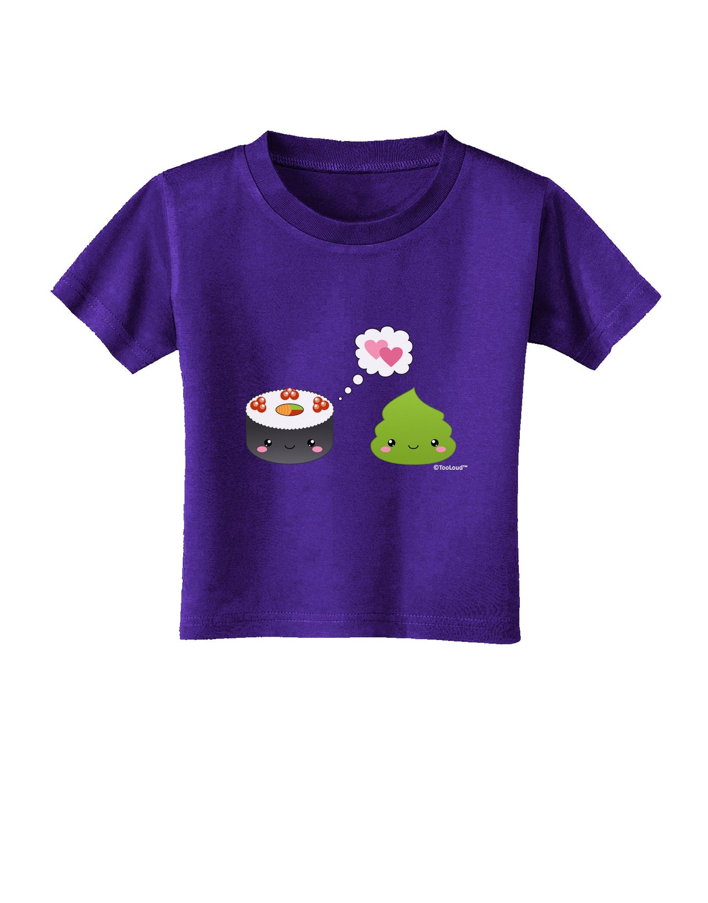 Cute Sushi and Wasabi Love Toddler T-Shirt Dark by TooLoud-Toddler T-Shirt-TooLoud-Purple-2T-Davson Sales