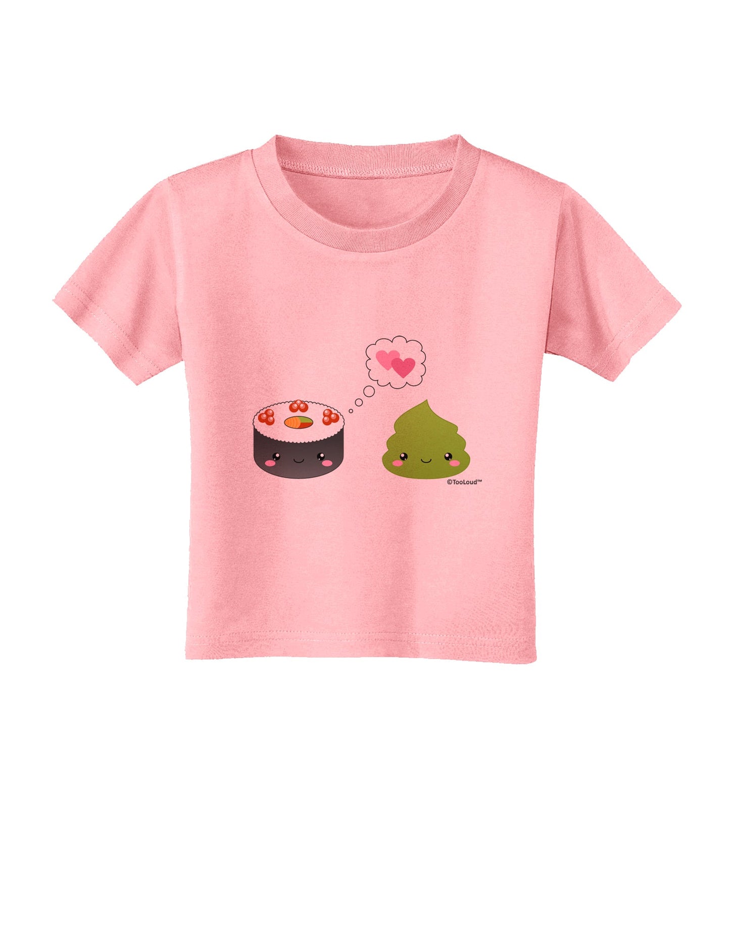 Cute Sushi and Wasabi Love Toddler T-Shirt by TooLoud-Toddler T-Shirt-TooLoud-Candy-Pink-2T-Davson Sales