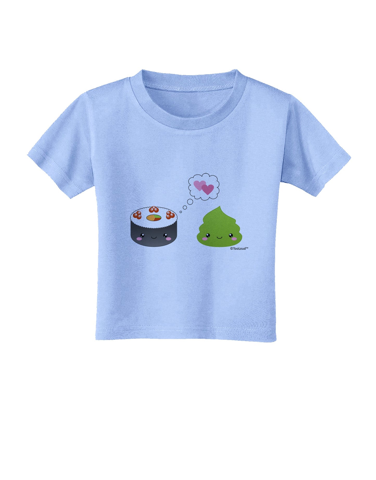 Cute Sushi and Wasabi Love Toddler T-Shirt by TooLoud-Toddler T-Shirt-TooLoud-Aquatic-Blue-2T-Davson Sales