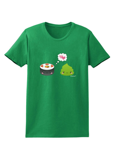 Cute Sushi and Wasabi Love Womens Dark T-Shirt by TooLoud-Womens T-Shirt-TooLoud-Kelly-Green-X-Small-Davson Sales