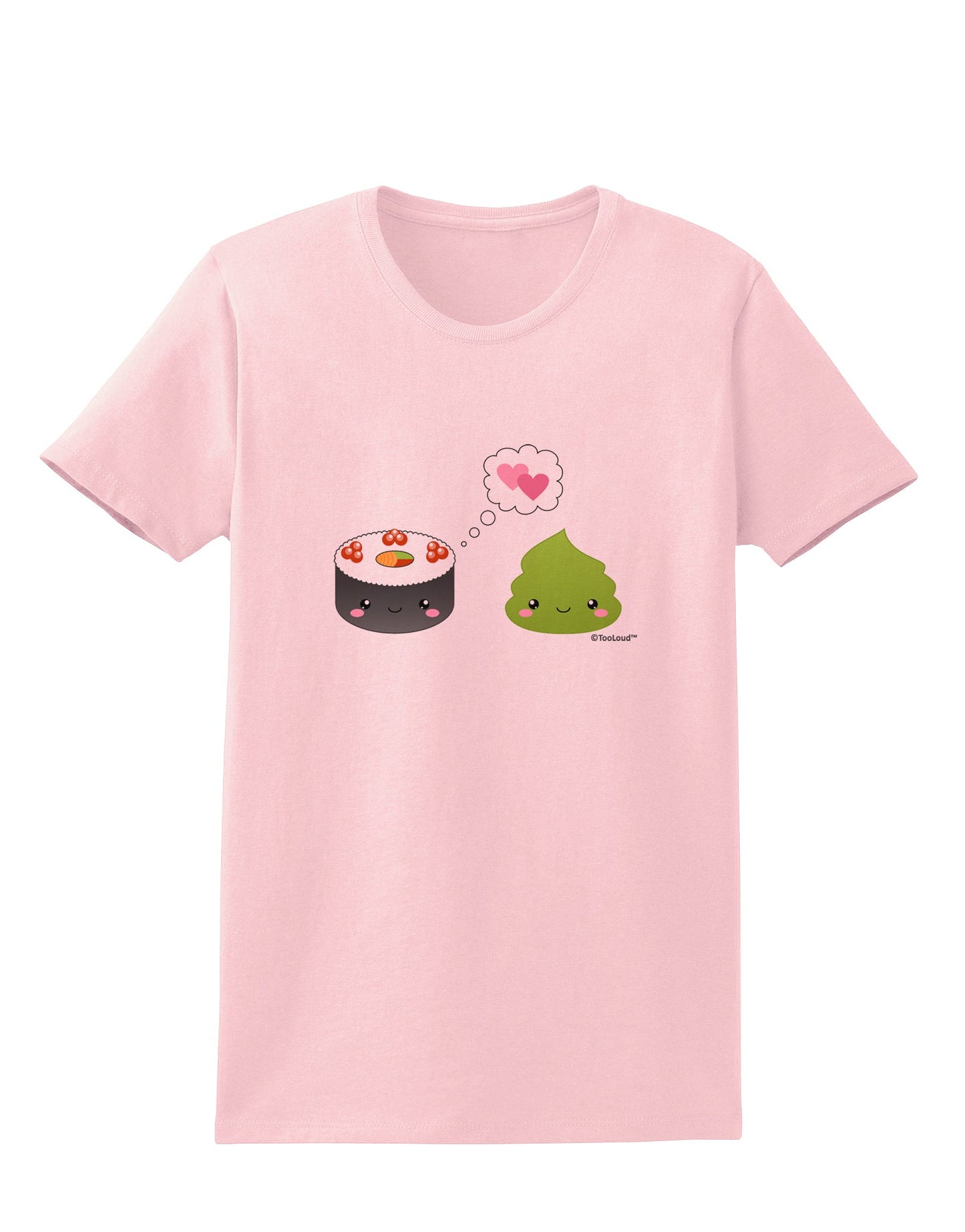 Cute Sushi and Wasabi Love Womens T-Shirt by TooLoud-Womens T-Shirt-TooLoud-PalePink-X-Small-Davson Sales