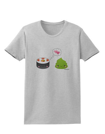 Cute Sushi and Wasabi Love Womens T-Shirt by TooLoud-Womens T-Shirt-TooLoud-AshGray-X-Small-Davson Sales