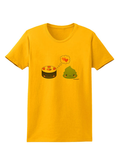 Cute Sushi and Wasabi Love Womens T-Shirt by TooLoud-Womens T-Shirt-TooLoud-Gold-X-Small-Davson Sales