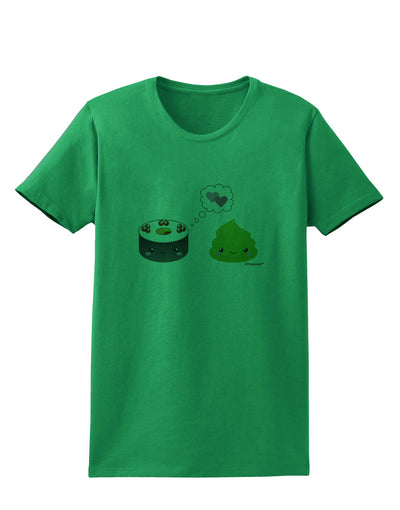 Cute Sushi and Wasabi Love Womens T-Shirt by TooLoud-Womens T-Shirt-TooLoud-Kelly-Green-X-Small-Davson Sales