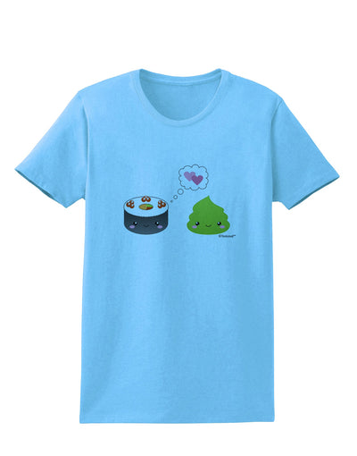 Cute Sushi and Wasabi Love Womens T-Shirt by TooLoud-Womens T-Shirt-TooLoud-Aquatic-Blue-X-Small-Davson Sales