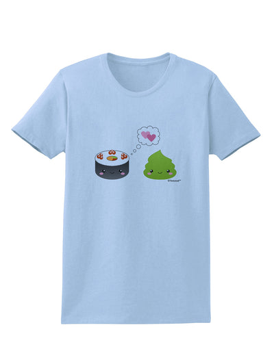 Cute Sushi and Wasabi Love Womens T-Shirt by TooLoud-Womens T-Shirt-TooLoud-Light-Blue-X-Small-Davson Sales