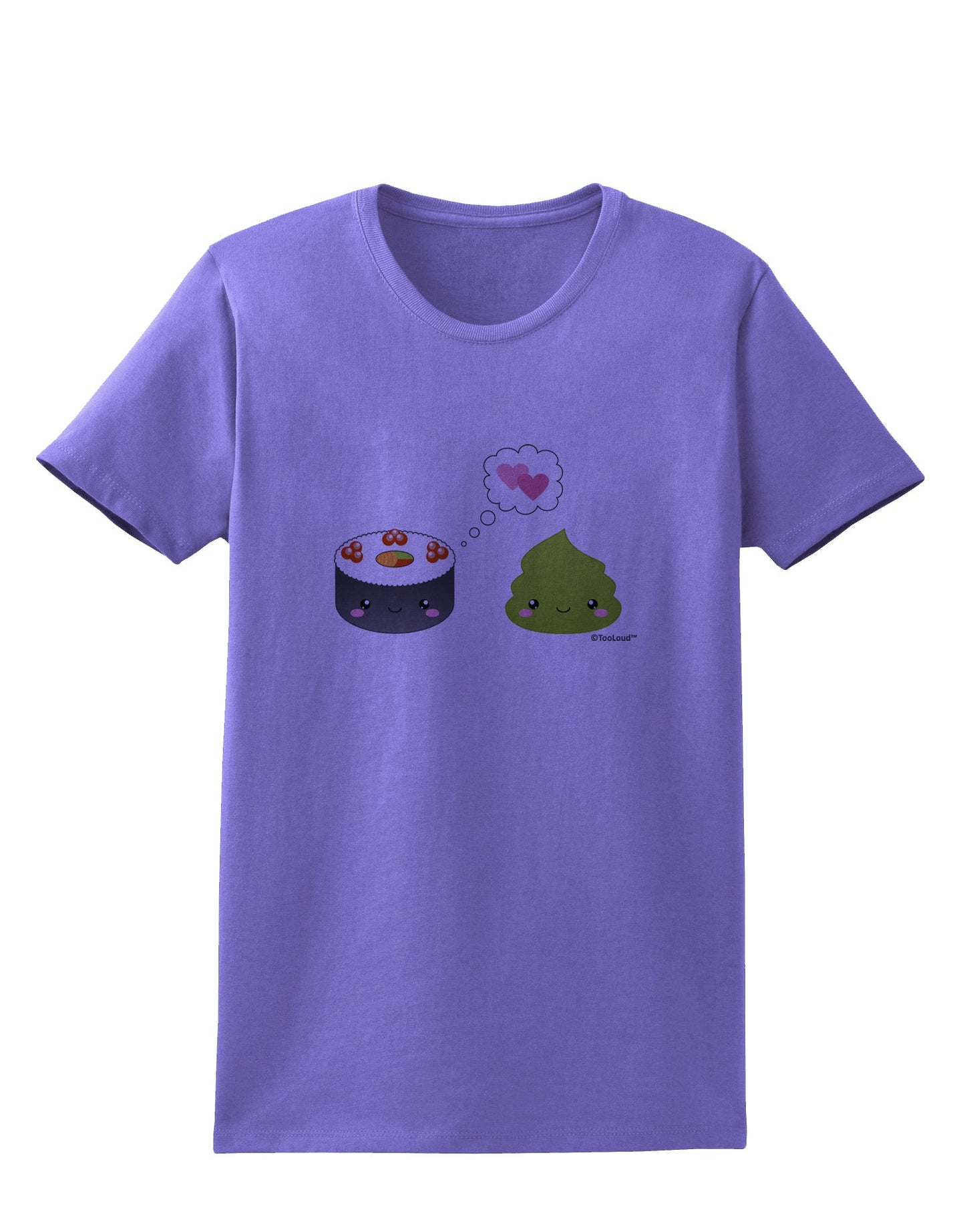 Cute Sushi and Wasabi Love Womens T-Shirt by TooLoud-Womens T-Shirt-TooLoud-Violet-X-Small-Davson Sales