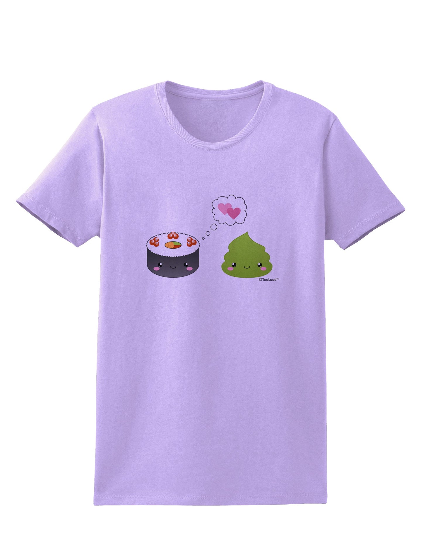 Cute Sushi and Wasabi Love Womens T-Shirt by TooLoud-Womens T-Shirt-TooLoud-Lavender-X-Small-Davson Sales