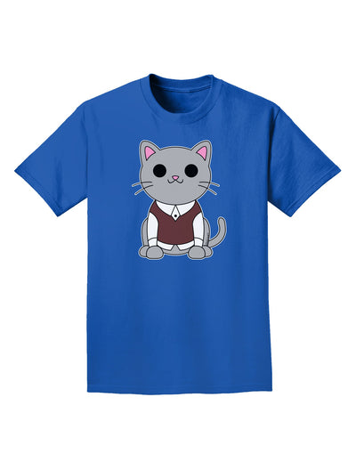 Cute Sweater Vest Cat Design Adult Dark T-Shirt by TooLoud-Mens T-Shirt-TooLoud-Royal-Blue-Small-Davson Sales